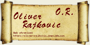 Oliver Rajković vizit kartica